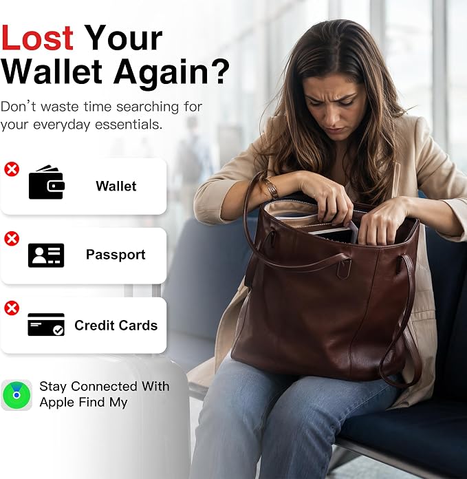 4-Pack Wallet Tracker Cards, Works with Apple Find My | 1.6mm thin, Qi rechargeable, 5-month battery, IP68 waterproof, Left-Behind Alerts, iPhone & iPad compatible - Image 2