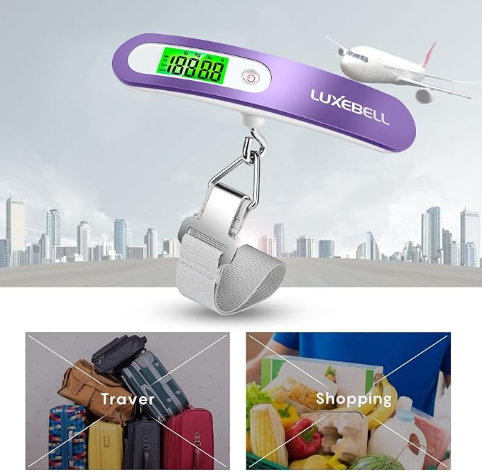 Digital Luggage Scale Vacation Travel Essentials Accessories Gifts for Traveler Portable Suitcase Handheld Weight Scale 110 lbs Hanging Baggage Travel Must Haves - Image 6