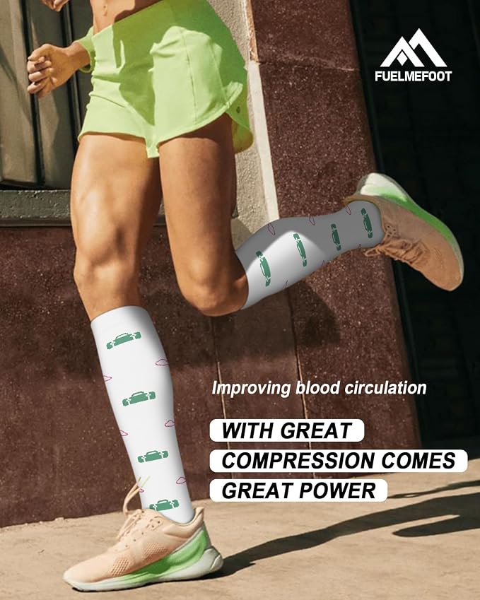6 Pairs Compression Socks for Women & Men 15-20mmHg Knee High Socks | Graduated Compression Socks Supports Circulation, Ideal for Nurses Pregnancy, Travel, Flying, Running & Daily Wear - Image 2