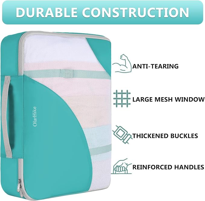 8 Set Packing Cubes for Travel, Gifts for Women Mom,Anti-Tearing Suitcase Organizer,OlarHike Vacation Essentials & Accessories for Cruise Ship - Image 4