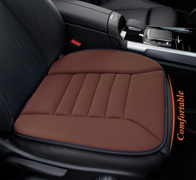kingphenix Memory Foam Car Seat Cushion for Driver and Office Chair Comfort | 1.2-Inch-Thick Memory Foam Seat Pad, Soft, Breathable Fabric, Non-Slip Silicone Bottom for Long Drives and Office Use, Black by kingphenix