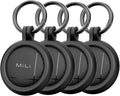 MiLi Air Tracker Tags for iOS and Android 4 Pack Air Tags | Bluetooth Tracker for Apple Find My/Google Find Hub. Key Finder Item Locator for Luggage, Suitcase, Backpack by MiLi