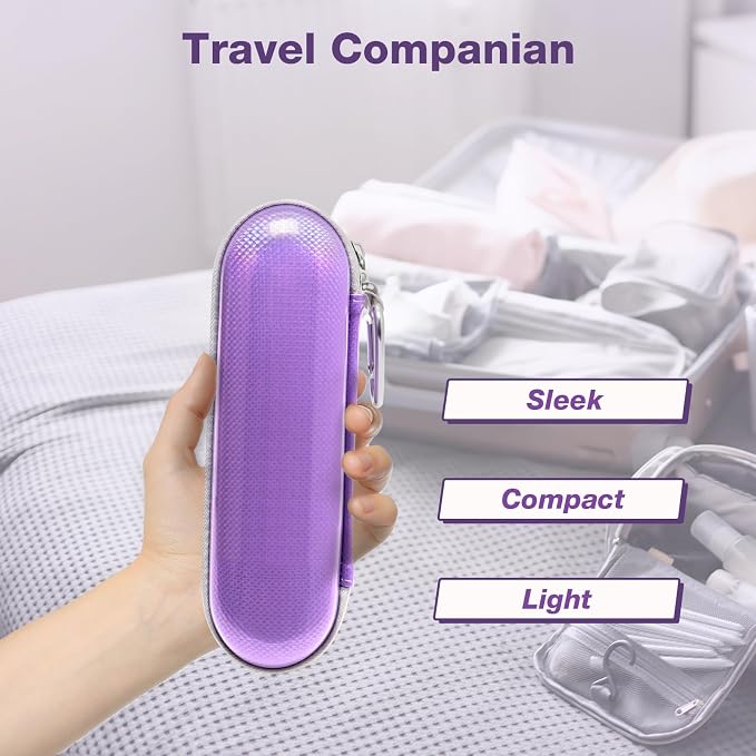 Nincha Hard Shell EVA Electric Toothbrush Case - Waterproof, Shockproof, Moisture Resistant, Large Size Fits Oral-B iO, Pro, Smart Series, Philips Sonicare (Purple) - Image 6