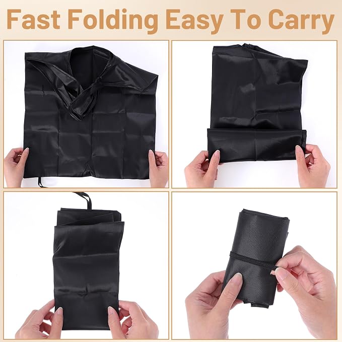 ElevateTech Foldable Tote for Women Men, 2 Pcs Ultra-Lightweight Foldable Shopping Bag Kitchen Reusable Grocery Bag Washable Tote Bags Compact Travel Market Handbag (Black) - Image 7