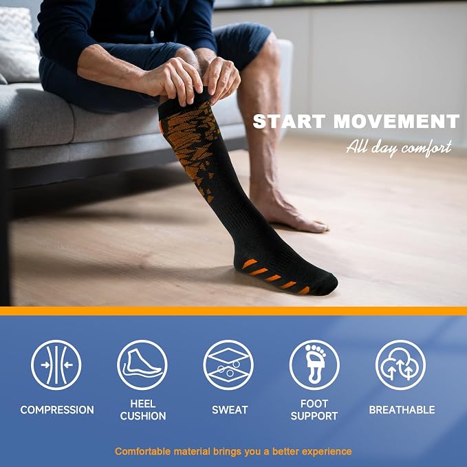 cerpite Compression Socks for Women & Men 6 Pairs Knee High Compression Socks 20-30 mmhg Best for Running,Nurse,Travel - Image 7