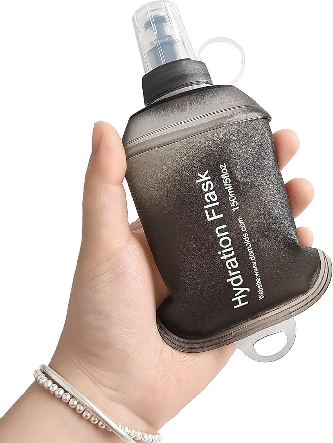 GUYI GYGYL Soft Flask, Collapsible Water Bottle for Sports, 150ml Grey | TPU Collapsible Water Bottle for Hydration Pack, Running Vest, Leak-Proof Folding Bottle for Hiking Cycling Climbing Jogging by GUYI