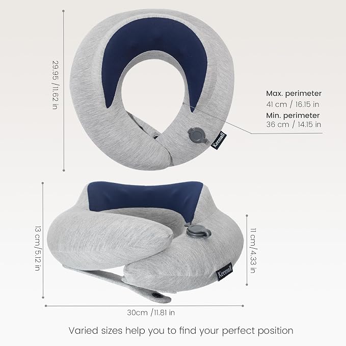 Keemall Portable Inflatable Travel Neck Pillow Flight & Airplane Essentials | 3rd Generation Air-Filled Headrest, Double Comfort, Includes Separate Storage Bag for Business Traveling & Long Flight - Image 7