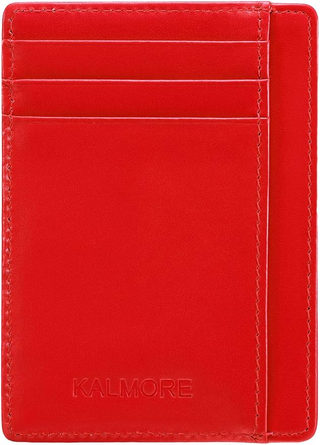 KALMORE Genuine Leather Front Pocket Slim Wallet Credit Card Holder with ID Window - Image 4