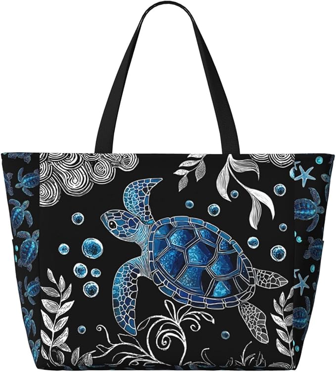 Beach Bag Tote Bags Waterproof Sandproof for Women Large Beach Tote Pool Bag Foldable with Zipper for Travel Weekend - Image 4