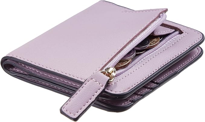 Gostwo Small Wallet for Women, Slim Bifold Credit Card Holder, Compact RFID Blocking Cash Wallet, Billfolds Thin Leather Zipper Pocket, Mini Wallet Gift for Ladies Teen Girls Travel with ID Window - Image 2
