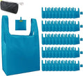 BeeGreen Reusable Grocery Bags Lake Blue Kitchen Bags Bulk Foldable-Machine Washable with Zipper Storage Pouch 50 Packs by BeeGreen