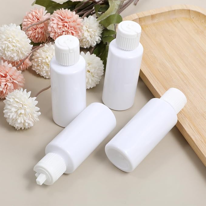 4 PCS Flip Top Bottles with Caps, Plastic Small Bottles for Liquids 2 Oz Travel Squeeze Bottle Empty Liquid Squeeze Bottle Refillable Travel Containers for Costmetic Conditioner Massage Oil Shampoo - Image 2