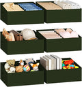 DIMJ Large Closet Shelf Organizer Bins 6 Packs with Handles and Divider, Fabric Trapezoid Storage Baskets, Foldable Clothes Containers Box for Shelf, Towel, Book, Toy, Purse, Hats, Green by DiMJ