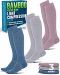 Doctor's Select® Bamboo Viscose Light Compression Socks for Women & Men - 3 Pairs, 8-15 mmHg Compression Socks, Knee High by DoctorsSelect