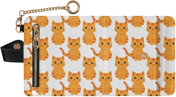 Sweet Cute Orange Cat Women's Wallets RFID Blocking,Credit Card Holder Bifold Wallet,Slim Card Cases,PU Leather Travel Wallet for men Girls - Image 2