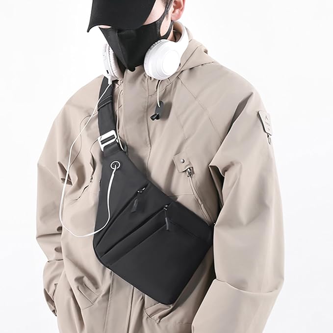 Anti Theft Crossbody Bags for Women Men, Multi-Pocket Shoulder Bag, Slim Sling Bags with 2 RFID Blocking Card - Image 3