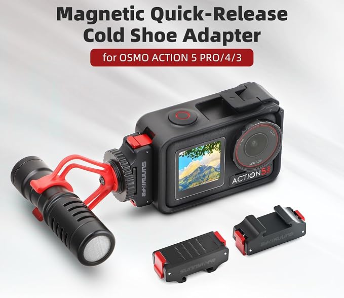 Cold Shoe Expansion Kit for DJI Osmo Action 5 Pro Accessories | Camera Magnetic Adapter Mount Compatibility for Osmo Action 5 Pro, Osmo Nano, Osmo Action 4, Osmo 360 - Image 2