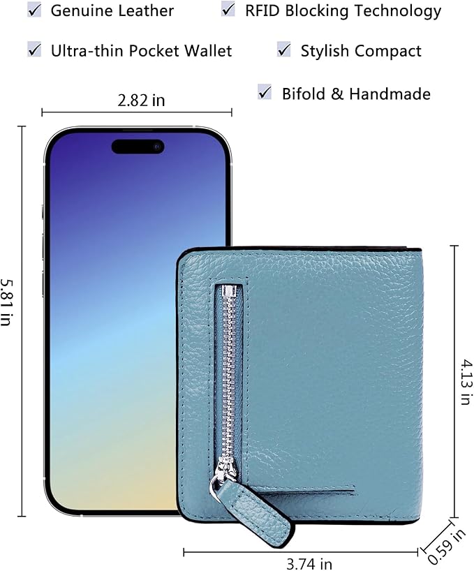 Small Leather Wallet for Women, Ladies Credit Card Holder RFID Blocking Women's Mini Bifold Pocket Purse - Image 5