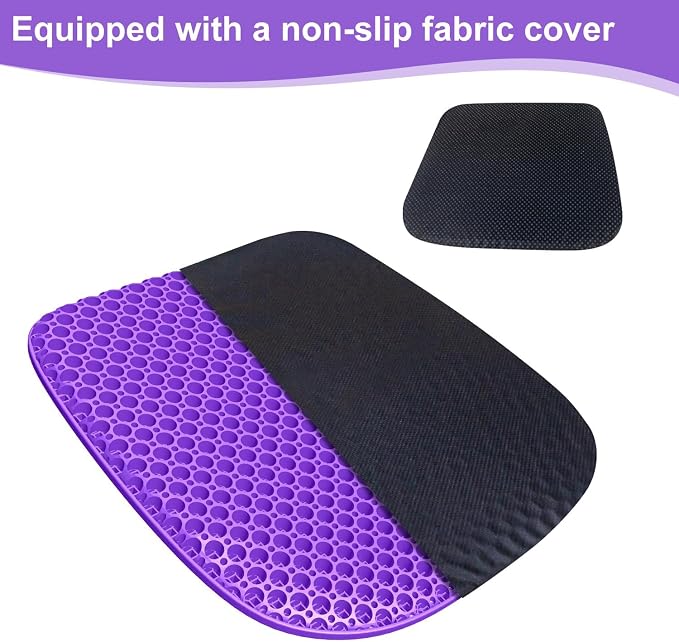 Gel Seat Cushion for Long Sitting Seat Pad For Car Office Chair Wheelchair | Cool & Breathable & Comfortable,Purple Gel Seat Cushion For Car,Chair,Car Seat Cushion Gel Seat Pad For Hip Pain - Image 7