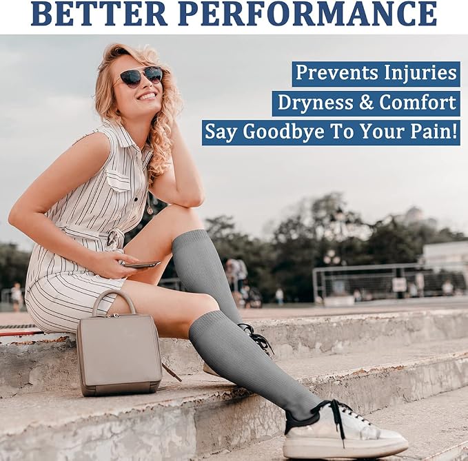 FEYHAY Copper Compression Socks (3 Pairs) 15-20 mmHg Circulation is Best Athletic & Daily for Men & Women, Running, Climbing - Image 3