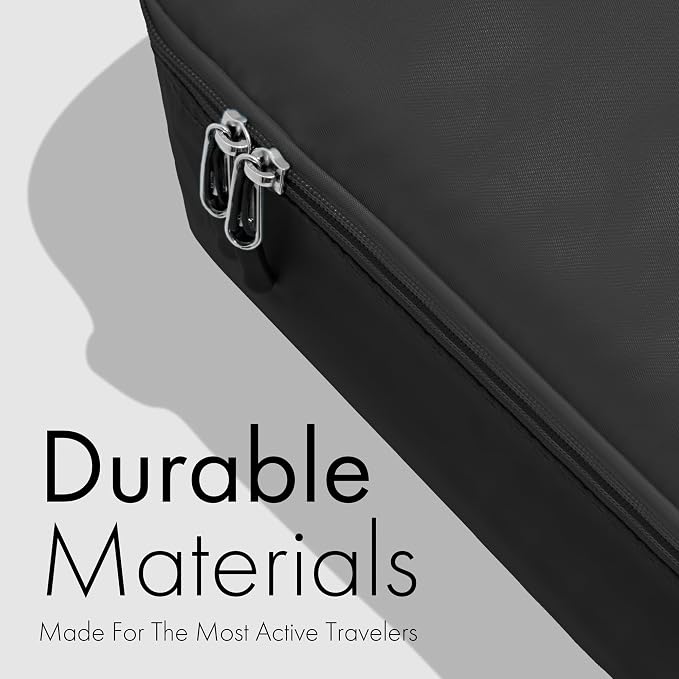 (Not Made In China) Packing Cubes For Travel, Luggage and Suitcase Organizer Bags, Carry On and Backpack Space Savers, Lightweight Waterproof Nylon, 8pc Set, Black - Image 4
