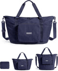 BAGSMART Foldable Travel Bag, 37L Expandable Personal Item Bag, Navy Blue | Airline Approved Personal Carry-on Size, Fits Under-seat, Trolley Sleeve, Backup Bag for Travel, Vacation, Overnight by BAGSMART