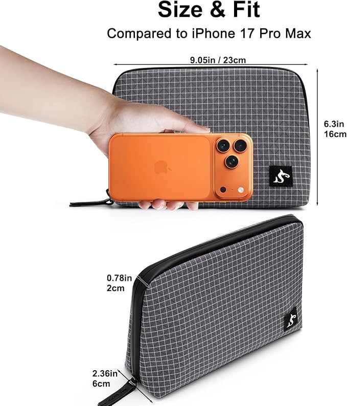 simtoper Electronic Organizer Travel Case – Waterproof Cable Bag for Cord, Charger, Hard Disk, Power Bank – Small Tech Storage for Travel, Backpack, Business Trip, Airplane - Image 2