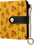 Yellow Sausage Pizza Women's Wallets RFID Blocking,Credit Card Holder Bifold Wallet,Slim Card Cases,PU Leather Travel Wallet for men Girls by visesunny