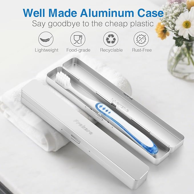 Frekare Toothbrush Case Aluminum, Travel Toothbrush Holder Kit Portable | 2 Pack Manual Toothbrush Travel Case for Bathroom, Camping, Business Trip, School Toothbrush Organizer - Image 3