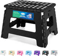 Dyforce Kids Step Stool 9 Inch, 300lbs Folding Step Stool for Toddler | Step stool for kids Black,Anti-slip Heavy Duty with Handle, Lightweight Foldable Stool for Bathroom Kitchen Bedroom Outdoor by DyforceHomeDecorCOLTD