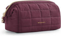 BAGSMART Makeup Bag Travel Toiletry Bag, Zipper Pouch, Plum Purple | Wide-open, Puffy Padded, Travel Essentials, Make Up Bag, For Women, Makeup Organizer, Toiletries Accessories Brushes by BAGSMART