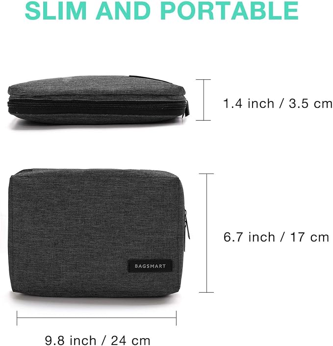 BAGSMART Travel Electronics Organizer, Phone SD Card, Men Women, Black | Travel Cord Organizer, For Travel Essentials, Cable Organizer for Phone & SD Card, For Men & Women - Image 6