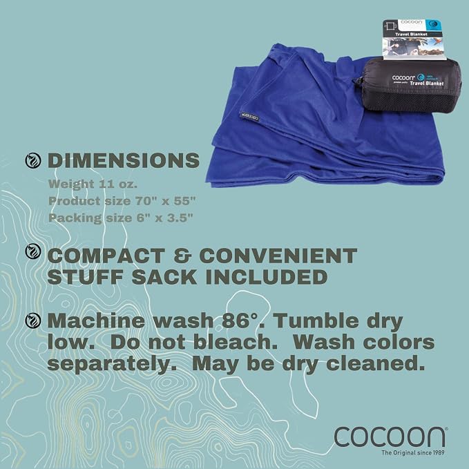COCOON - Premium - Coolmax - Travel Blanket - Royal Blue - Image 6