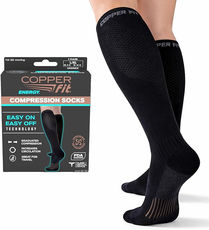 Easy On/Off Energy Compression Socks by CopperFit