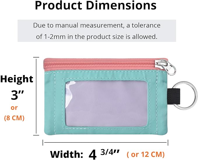 RFID Blocking Travel Wallet with Adjustable Lanyard, Small Nylon Zipper Pouch and Badge Holder for ID, Credit Cards, Cash, Keys, Commuters (SoftLilac+MintAqua) - Image 3