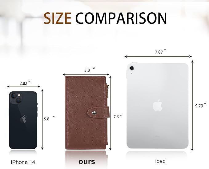 Travelambo RFID Wallet Women Large Size Bifold Multi Card Wallet Case with Zipper Pocke Credit Card Holder for Women - Image 2