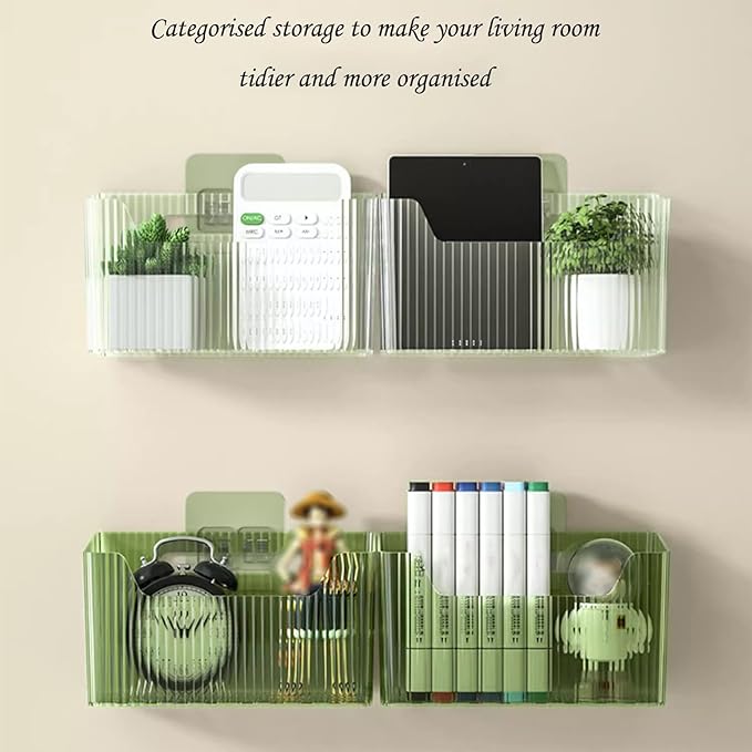 Lae Nuvole Adhesive Cabinet Door Organizer, 2 Pack Wall Shower Caddy, Clear | 4 Adhesive Straps, No Drill Wall Mount, Renter Friendly, BPA-free Stackable; Fits Bathroom, Kitchen, Apartment, Pantry, RVs - Image 5