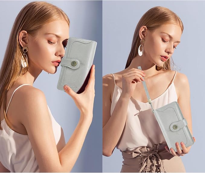 Wallets for Women Trifold Wristlet Wallets Large Capacity RFID Blocking Ladies Purse Credit Card Holder - Image 6