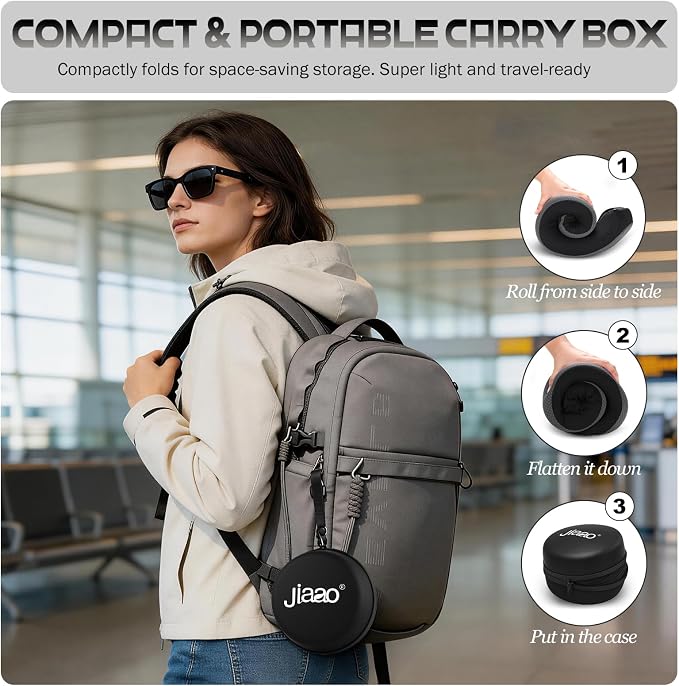 Ergonomic Travel Pillow,100% Memory Foam Travel Neck Pillow For Airplanes | 360° Neck & Chin Support Airplane Pillow For Long Flights,Airplane Travel Essentials With 3d Eye Mask, Earplugs,Carry Case - Image 7