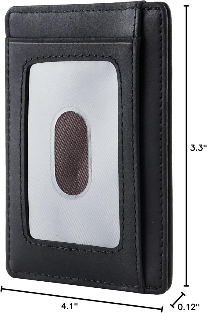 Travelambo 100% Genuine Leather Wallet for Men and Women, Slim Minimalist RFID Blocking Front Pocket Credit Card Holder with Gift Box - Image 10