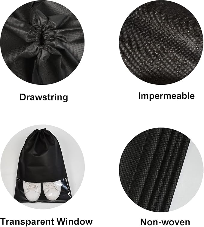 8PCS Travel Shoe Bags with Rope for Men and Women Large Shoes Pouch Organizers - Image 3
