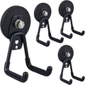 ULIBERMAGNET Heavy Duty Magnetic Garage Hooks,4 Pack Strong Large Magnet Hook for Power Drill,Garden Tools,Hose,Pegboard,Garage, Workshop,Magnetic Storage Hooks for Indoor Outdoor Hanging(Black) by ULIBERMAGNET