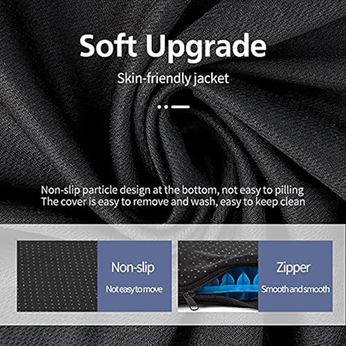 Gel Seat Cushion, Jumbo&Thick Gel Cushion with Non-Slip Cover for Home Office Car Seat Wheelchair, Soft Breathable Honeycomb Chair Pads for Relieve Hip Pain, Blue 20x20x1.9inch - Image 7