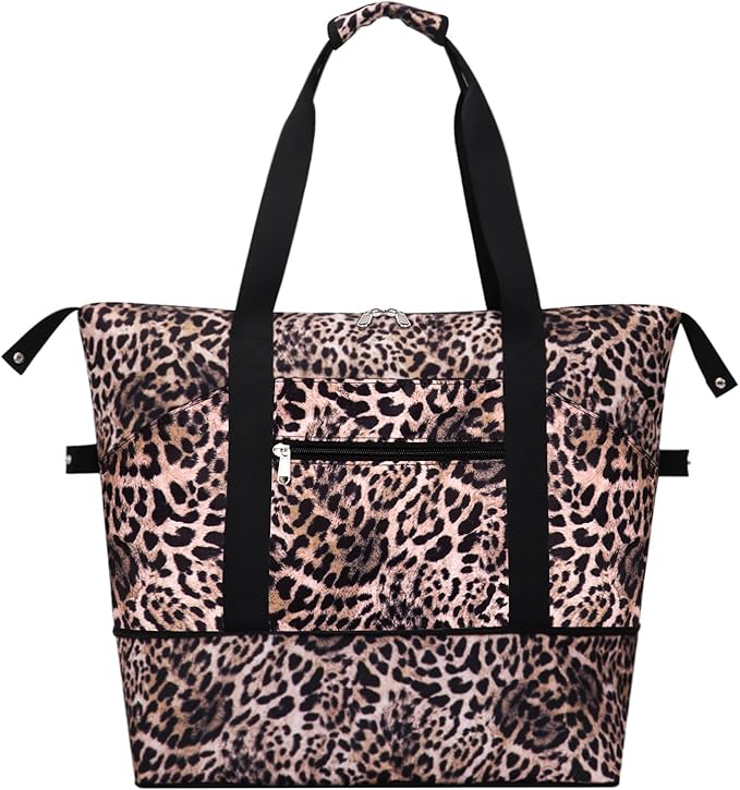 Expandable Duffel Bag for Women with Trolley Sleeve/Wet Pocket Weekender Travel Tote Large Carry On Overnight Luggage by HAWEE