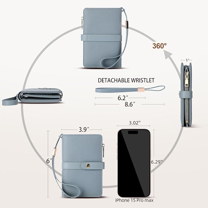 Small Wallet Women RFID Blocking Vegan Leather Slim Thin Bifold Credit Card Wallet Passport Holder Ladies Travel Wallet Mini Purse with Zipper Pocket - Image 4
