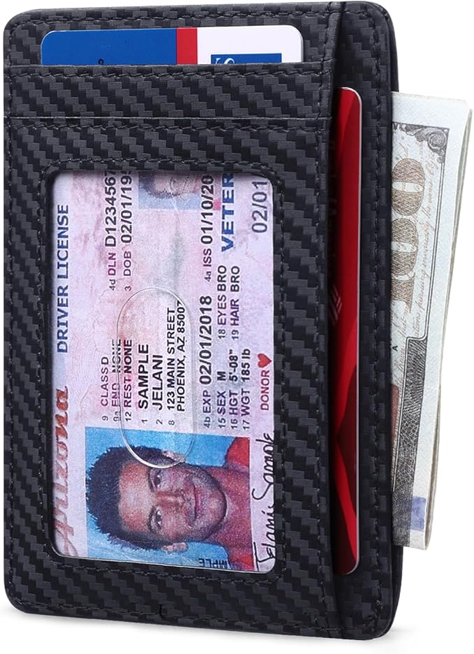 RUNBOX Slim Wallet for Men and Women, RFID Blocking Leather Card Holder | Minimalist 8-slot design fits IDs and credit cards in a thin profile for front pockets, purses, pants and travel - Image 2
