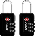 BV TSA Accepted Luggage Travel Lock, Set-Your-Own Combination Lock for School Gym Locker, Luggage Suitcase Baggage Locks, Filing Cabinets, Toolbox, Case (Black, 2 Pack) by BV