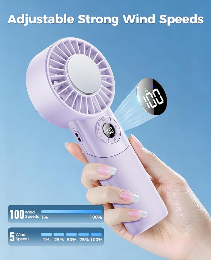 Portable Handheld Fan with Semiconductor Ice Cooling, 5 Seconds Cool Down | 4000mAh Handheld Fan/Table Fan/Neck fan 3 In 1, Rechargeable 10500 RPM Turbo cooling fan for Outdoor,Office,Camping,Travel - Image 7