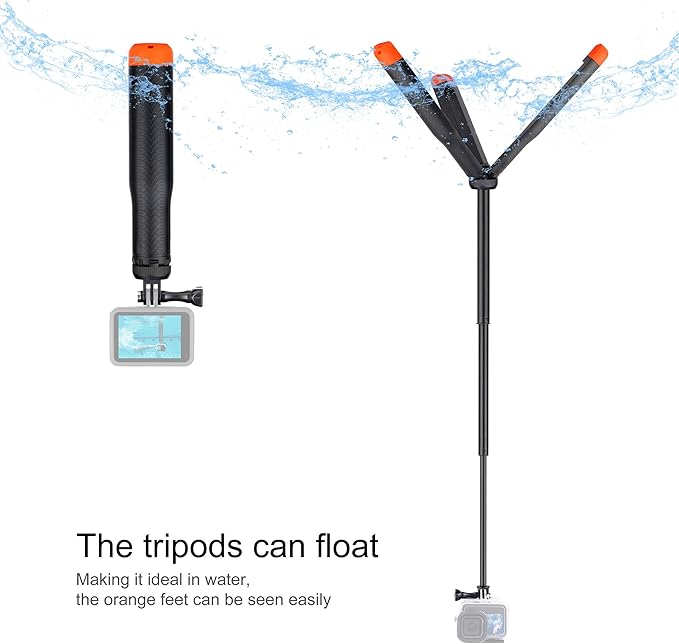 Floating Selfie Stick for GoPro Hero 13 12 11 10 9 8 Max Mission | 4 in 1 Floating Handle Stick Tripod Waterproof Extension Pole Monopod Hand Grip for GoPro DJI OSMO Action 6 5 Pro 4 AKASO - Image 2