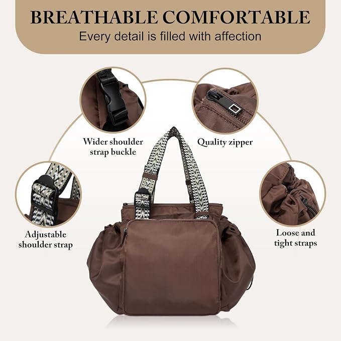 Travel Tote Bag for Women Men | 36-55L Expandable Weekender Overnight Bag, Luggage Sleeve, Water Resistant Gym Duffel Bag - Image 6
